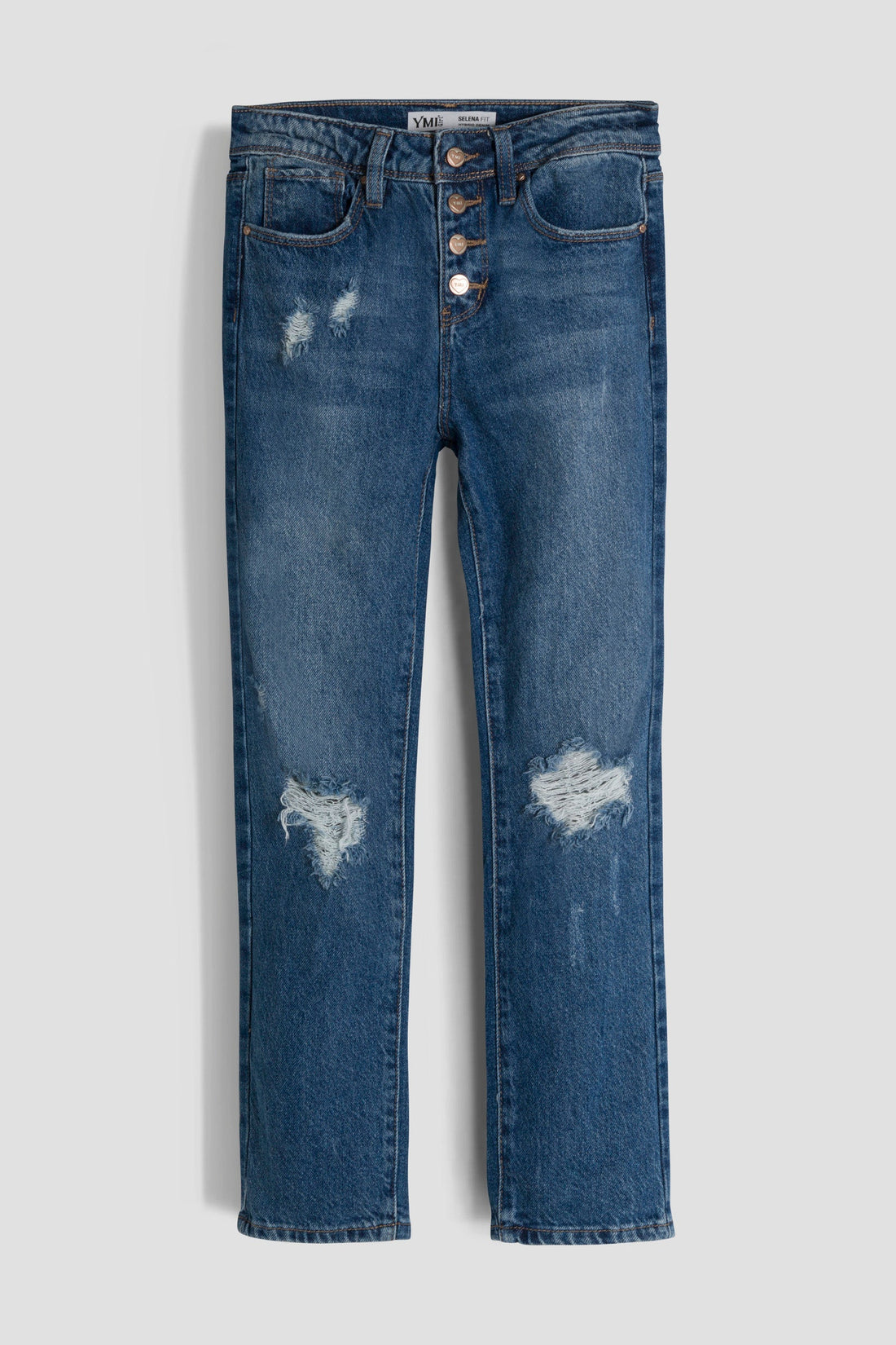 Girls Selena Dream Button Fly Straight Hybrid Jeans