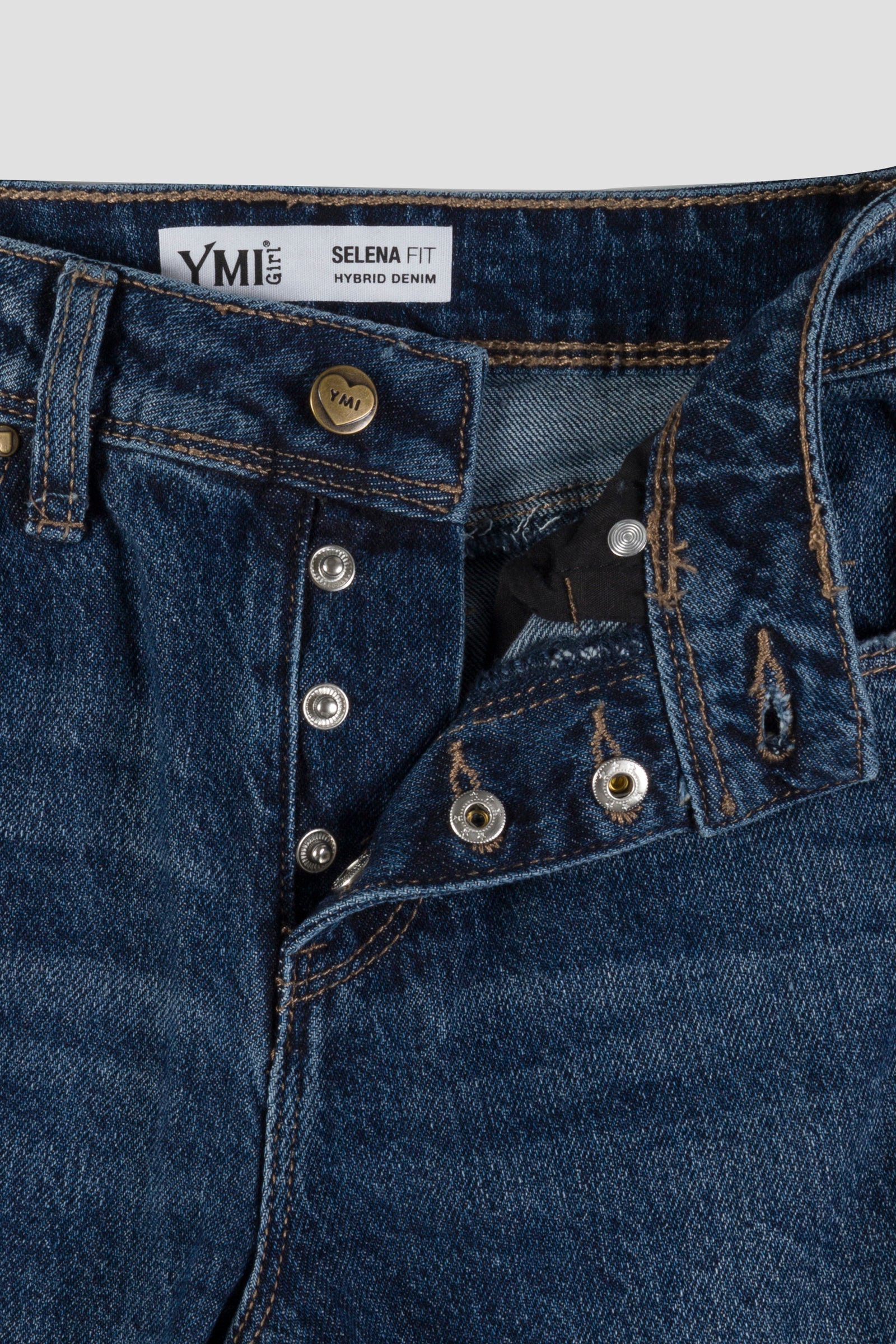 Girls Selena Dream Button Fly Straight Hybrid Jeans