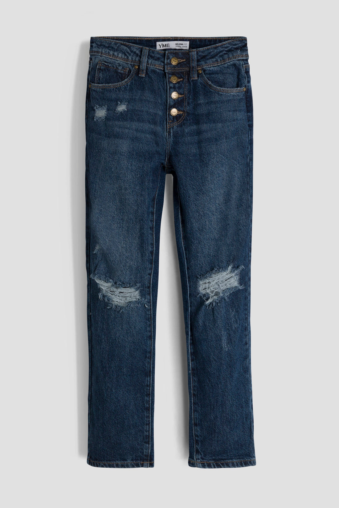 Girls Selena Dream Button Fly Straight Hybrid Jeans