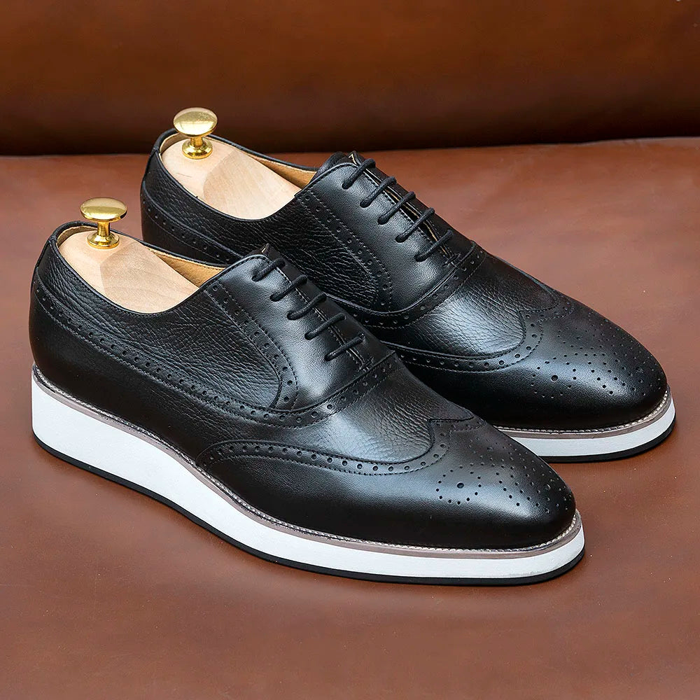 Real Leather Handmade Men's Shoes Dress Casual Spring Lace up Sports