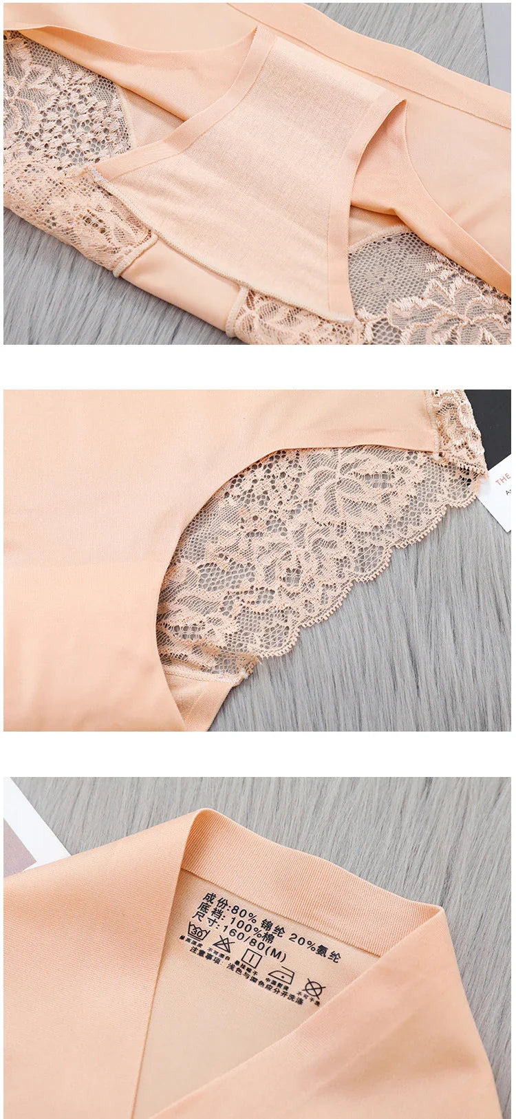4pcs Lace Panties Women Seamless Underwear Plus Size