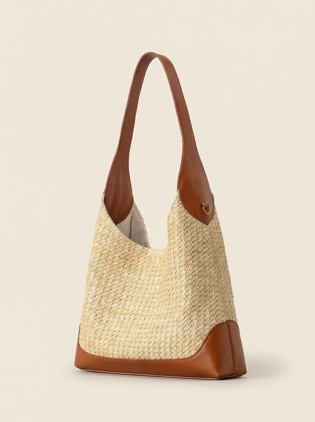 Artisanal Handwoven Colorblock Bucket Bag for Effortless Coastal Style