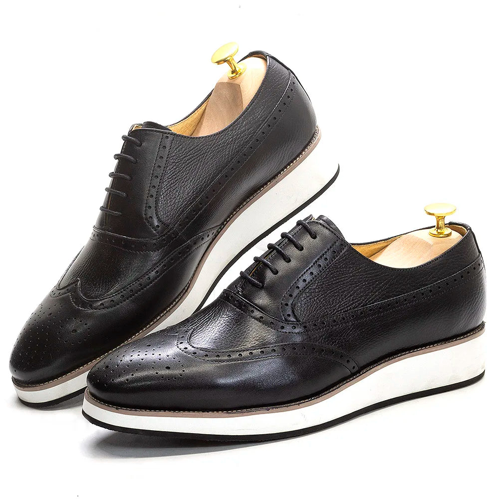Real Leather Handmade Men's Shoes Dress Casual Spring Lace up Sports