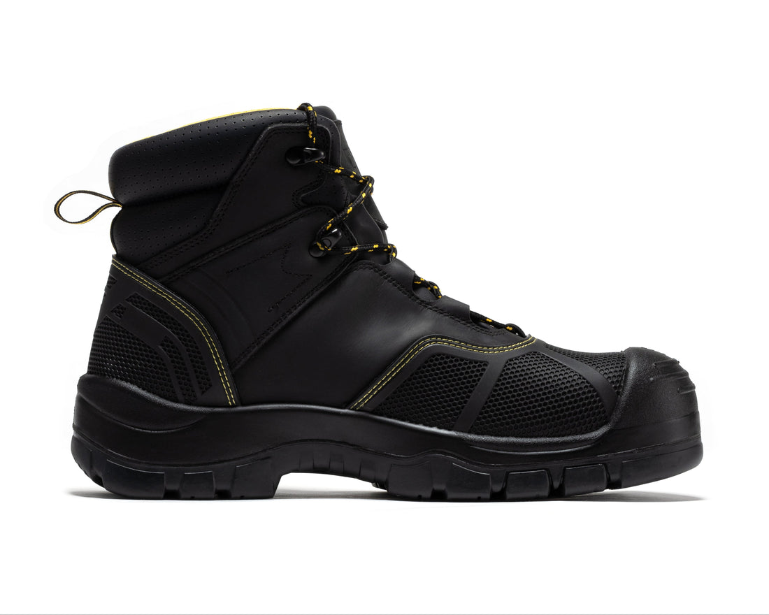 ROCKROOSTER Woodland Black 6 inch Waterproof Composite Toe Leather Work Boots AK663
