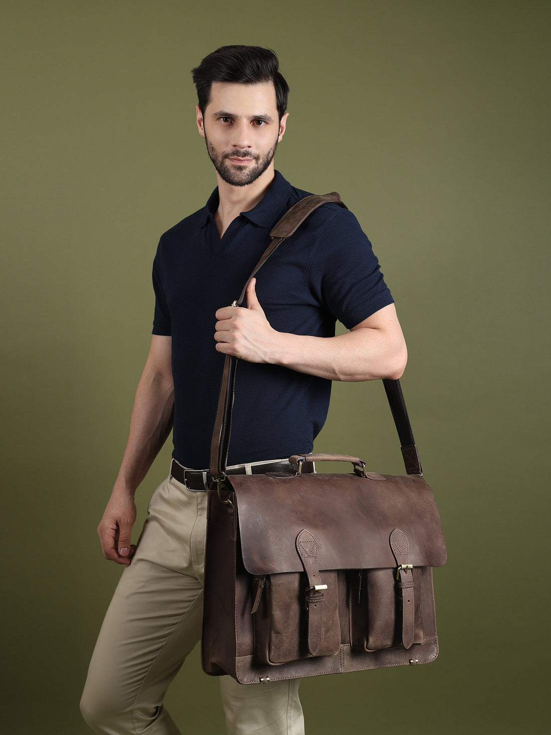 Buffalo Leather Messenger Bag