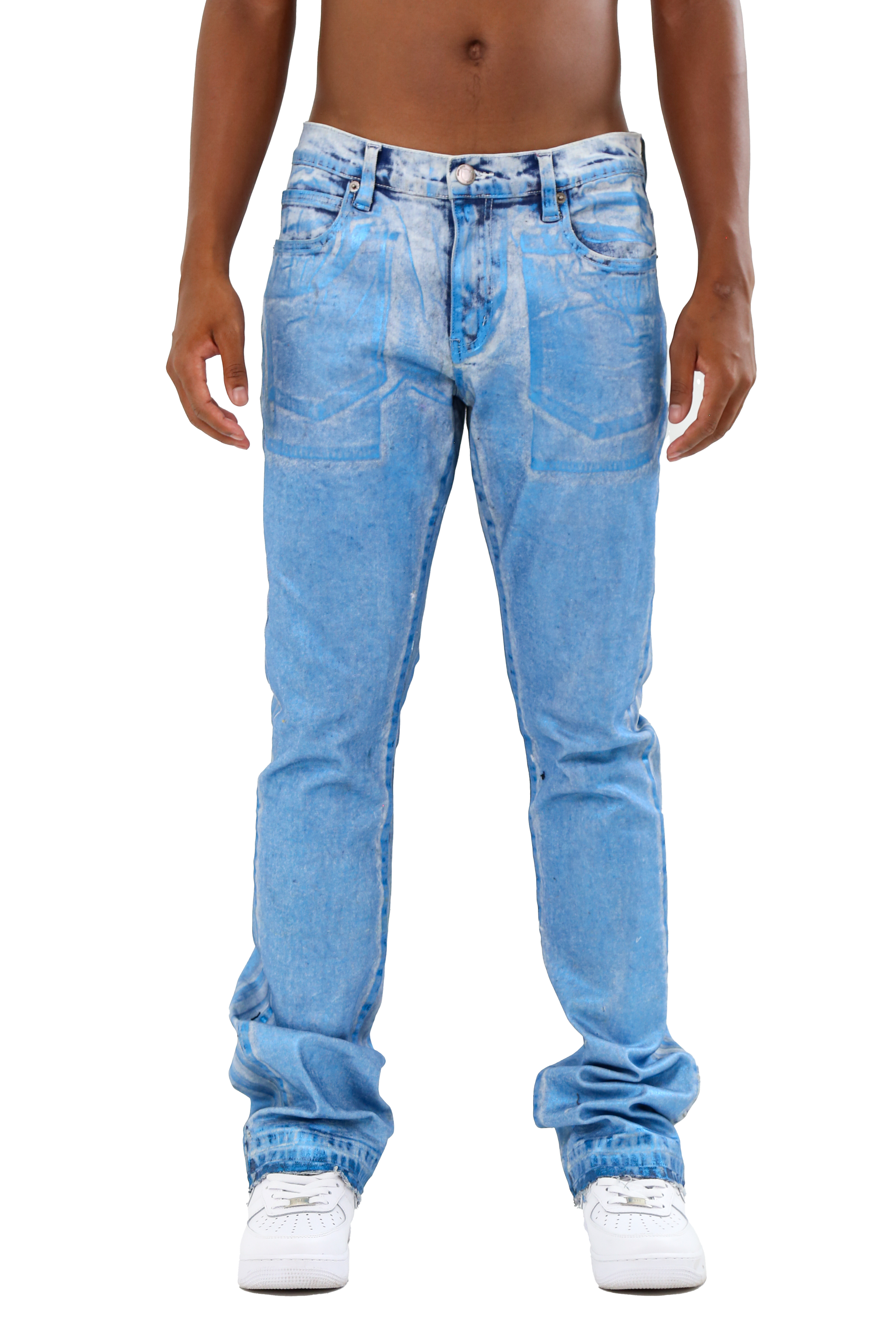 ASJ08 FOIL WASH STACKED JEANS