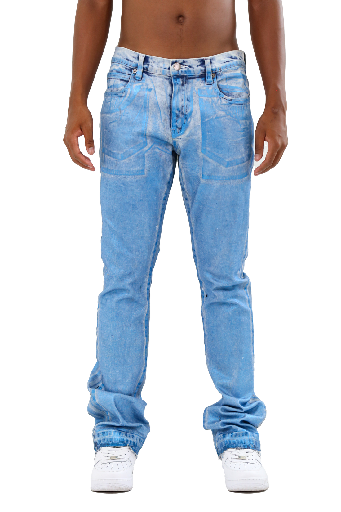 ASJ08 FOIL WASH STACKED JEANS