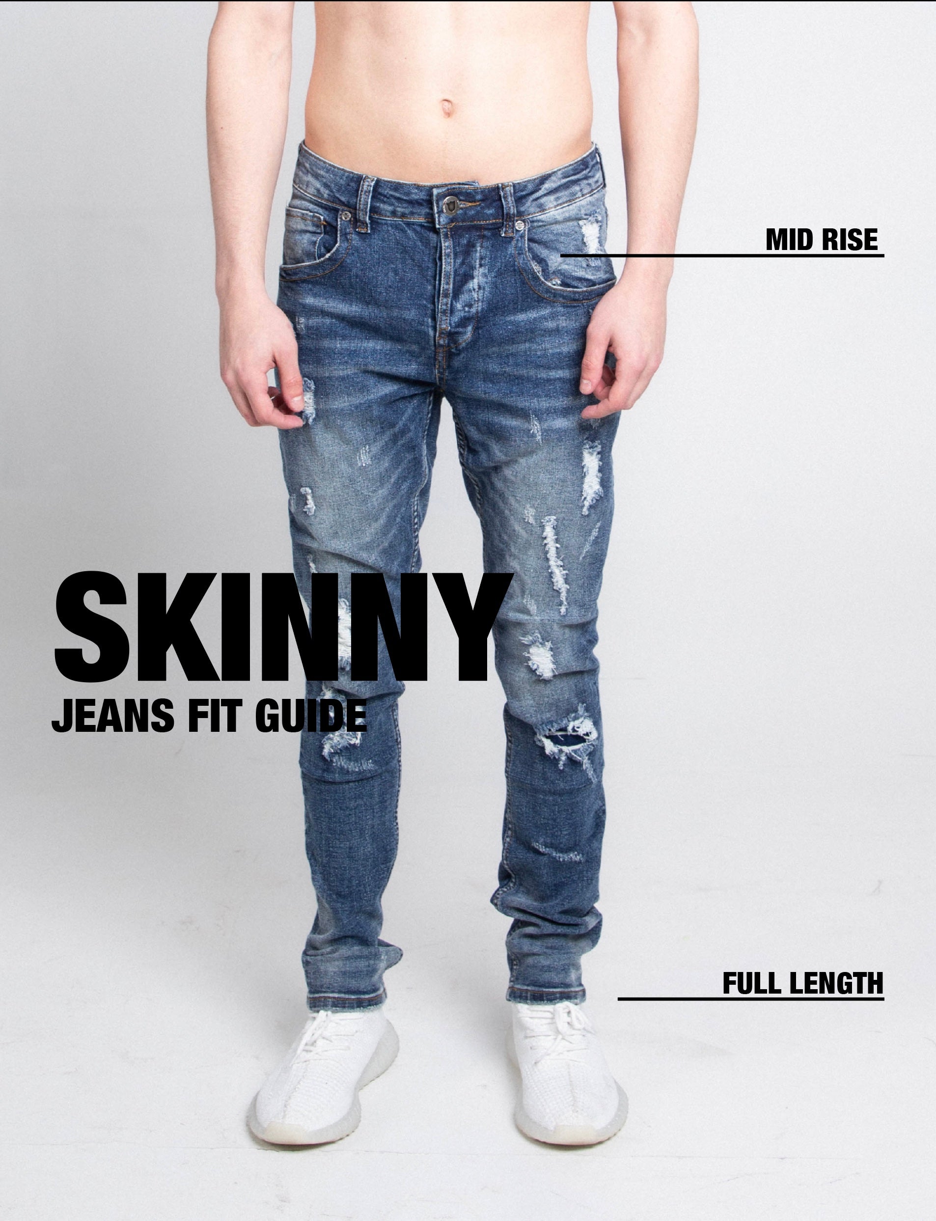 A406 CASUAL DISTRESSED SKINNY JEANS