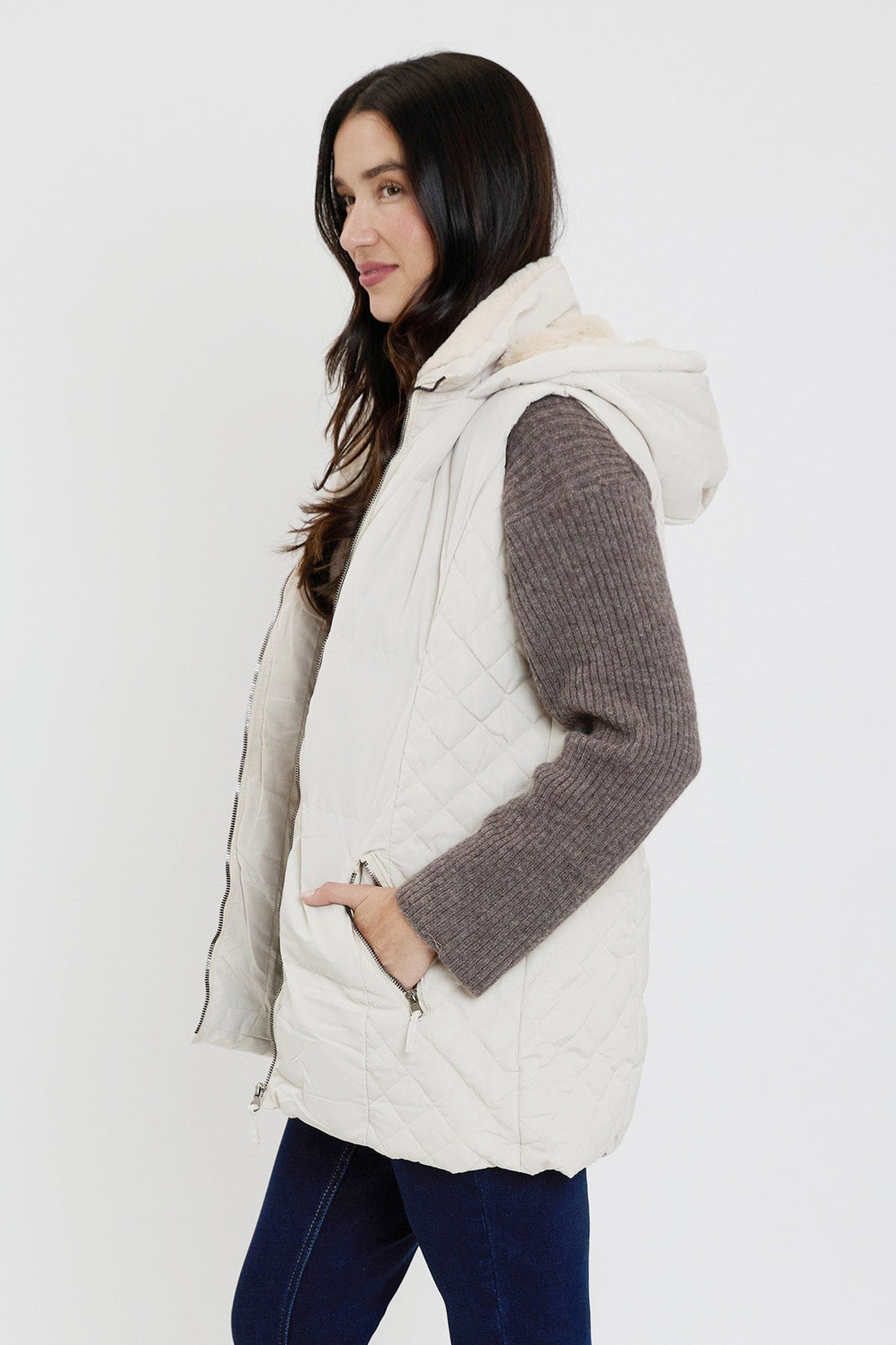 Faux Fur Puffer Vest