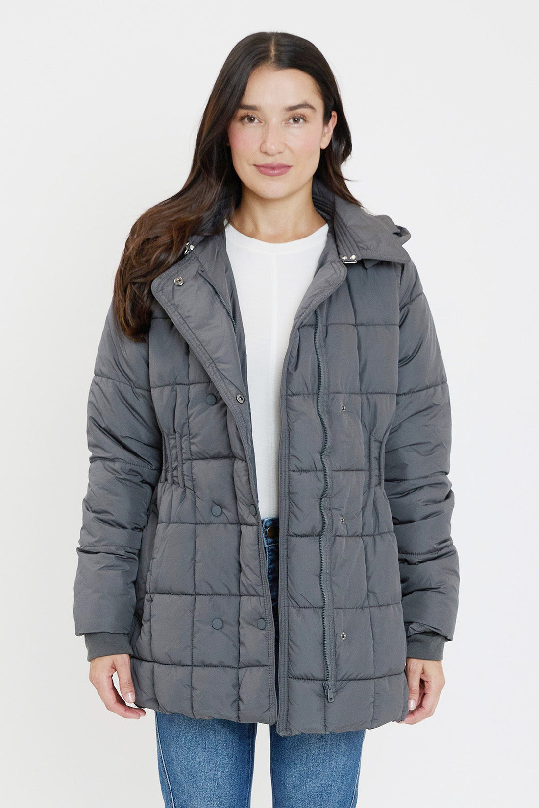 Detailed Snap Puffer Jacket
