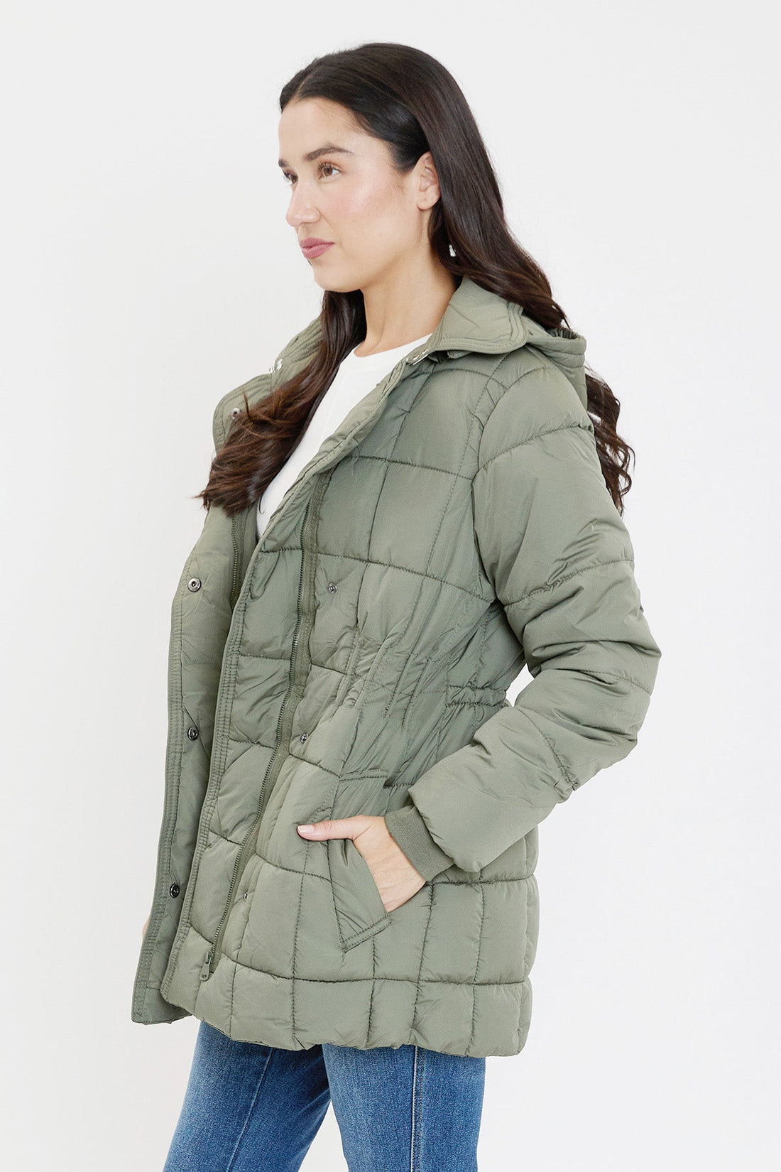 Detailed Snap Puffer Jacket