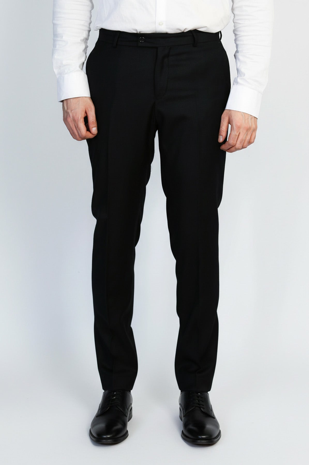 Black Classic  Solid Fabric Trousers – Wessi