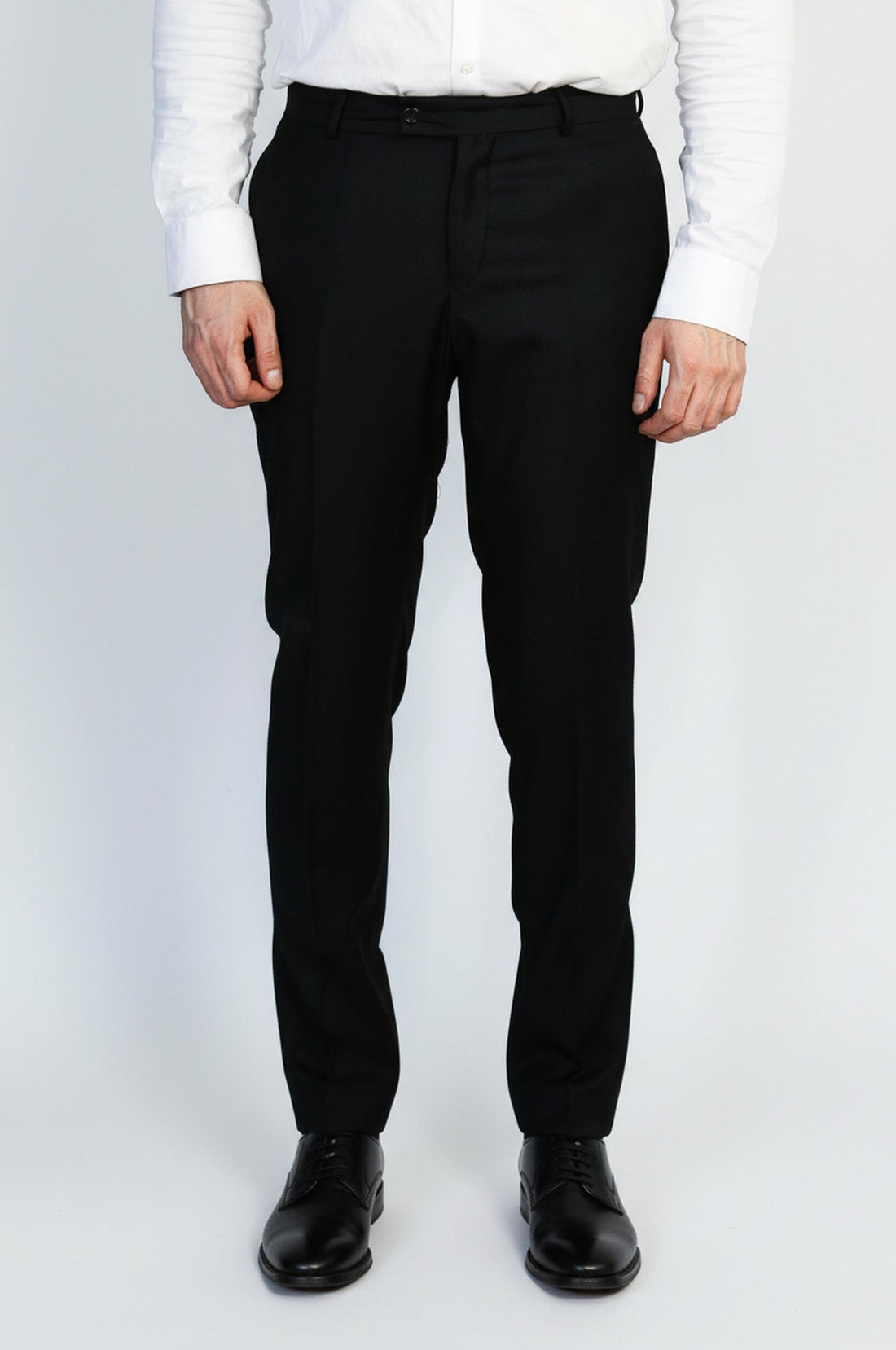 Black Classic  Solid Fabric Trousers – Wessi