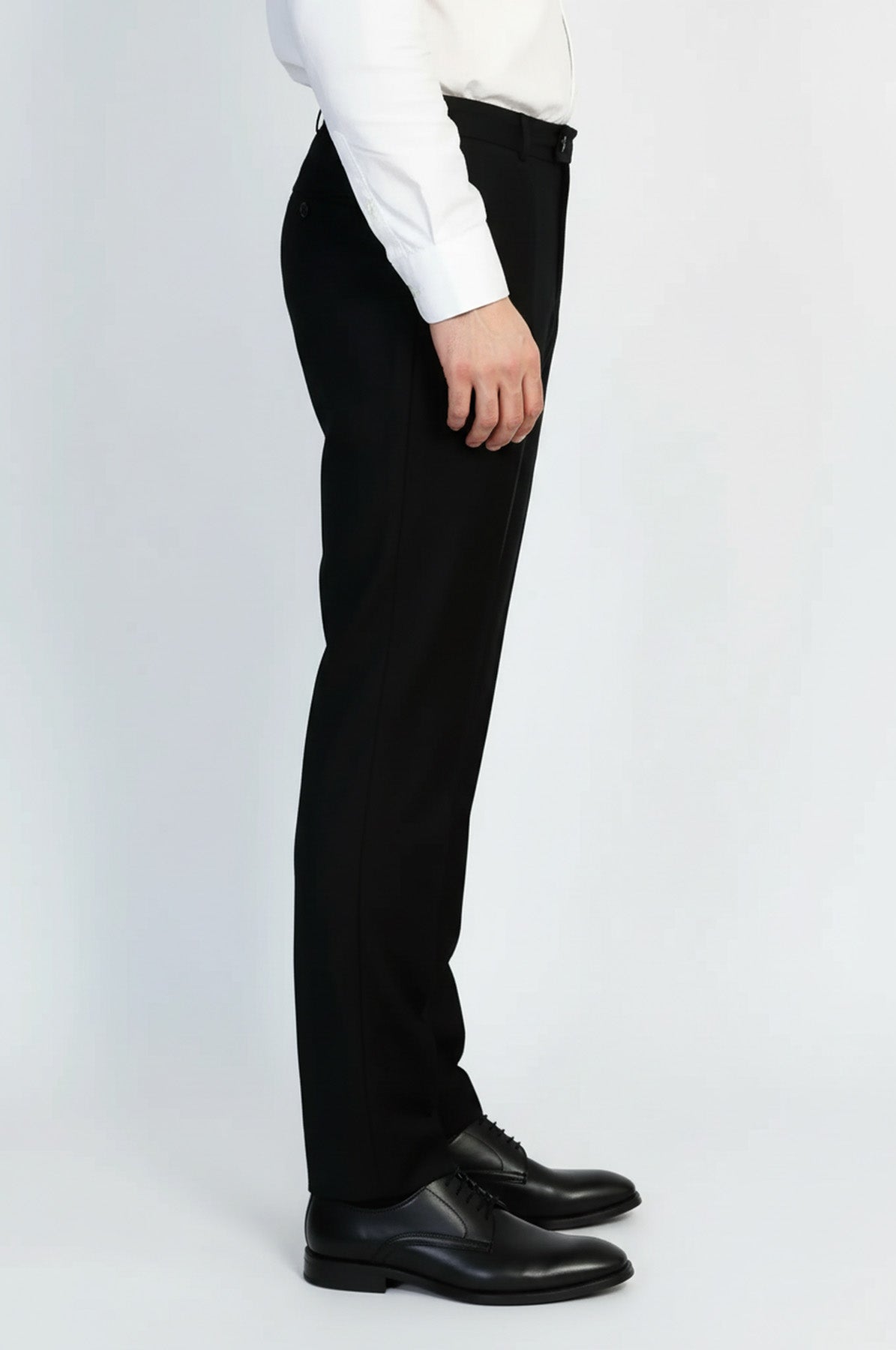Black Classic  Solid Fabric Trousers – Wessi