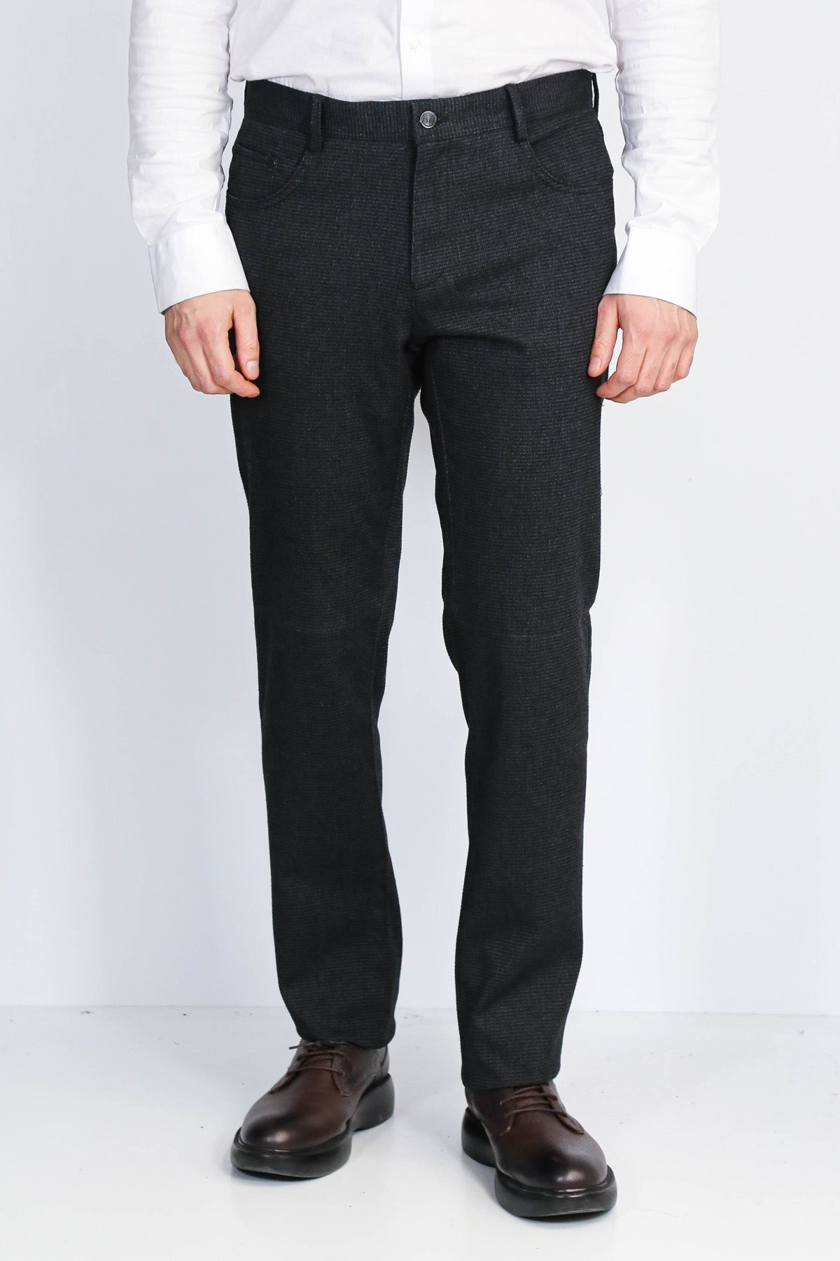 5 Pockets Cotton Black Men Pants - Wessi