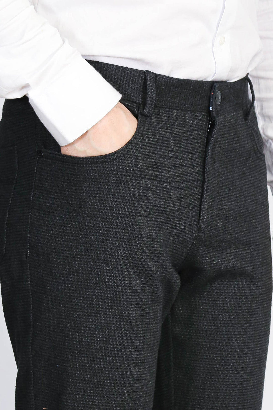 5 Pockets Cotton Black Men Pants - Wessi