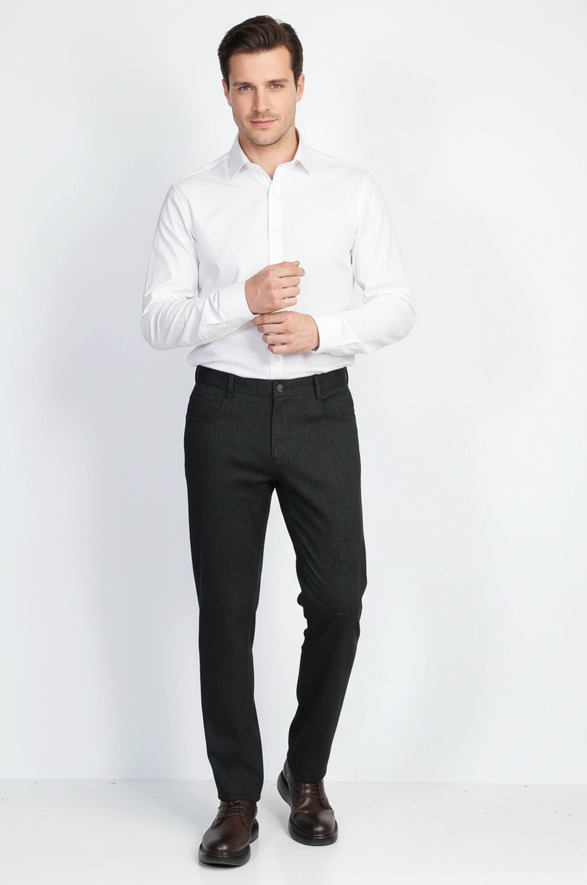 5 Pockets Cotton Black Men Pants - Wessi