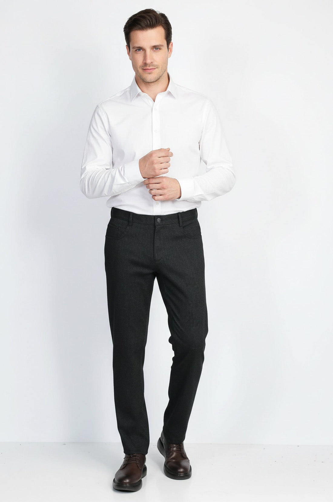 5 Pockets Cotton Black Men Pants - Wessi