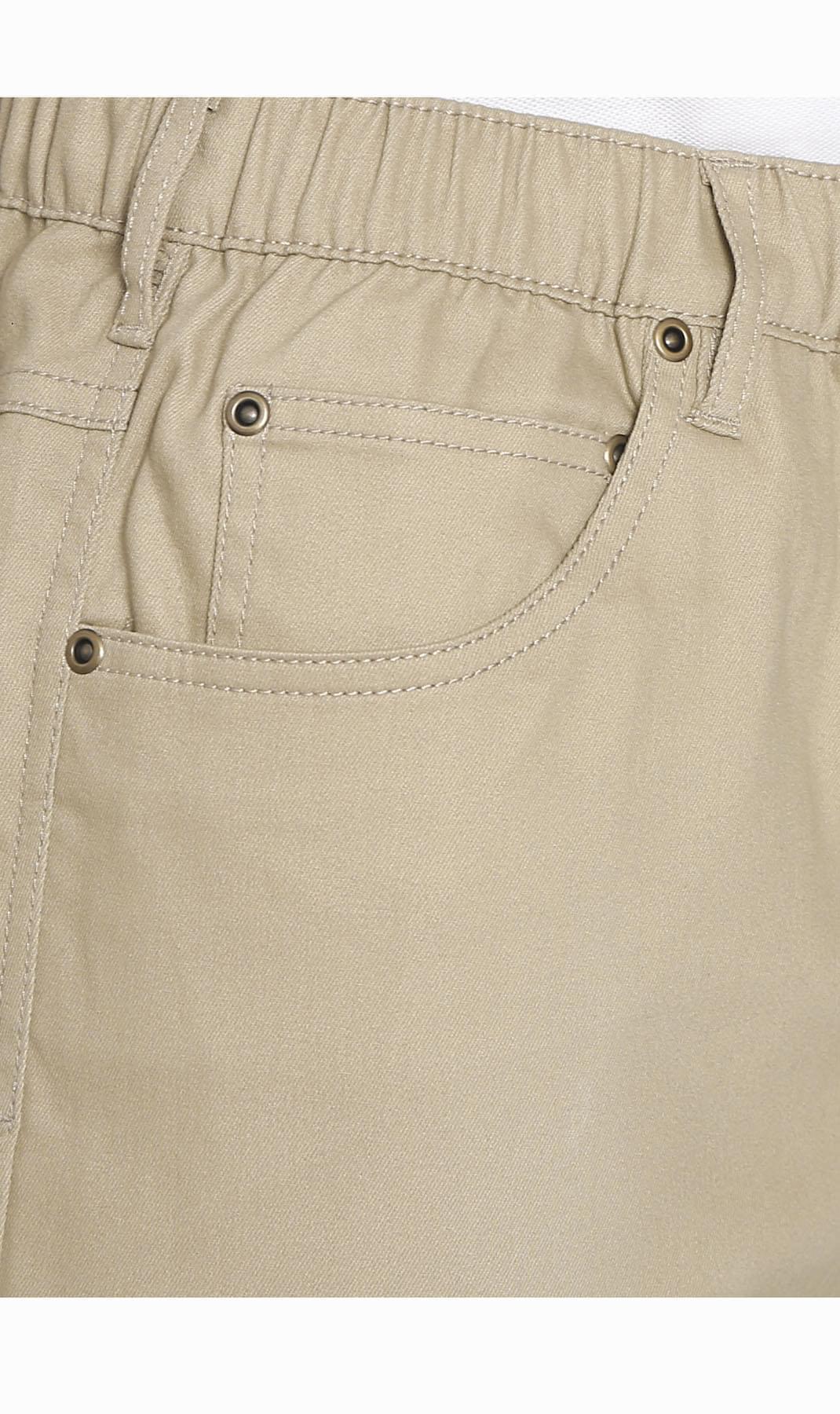 Men's Pull-On Stretch Denim and Twill Shorts — Elastic Waist No Zipper