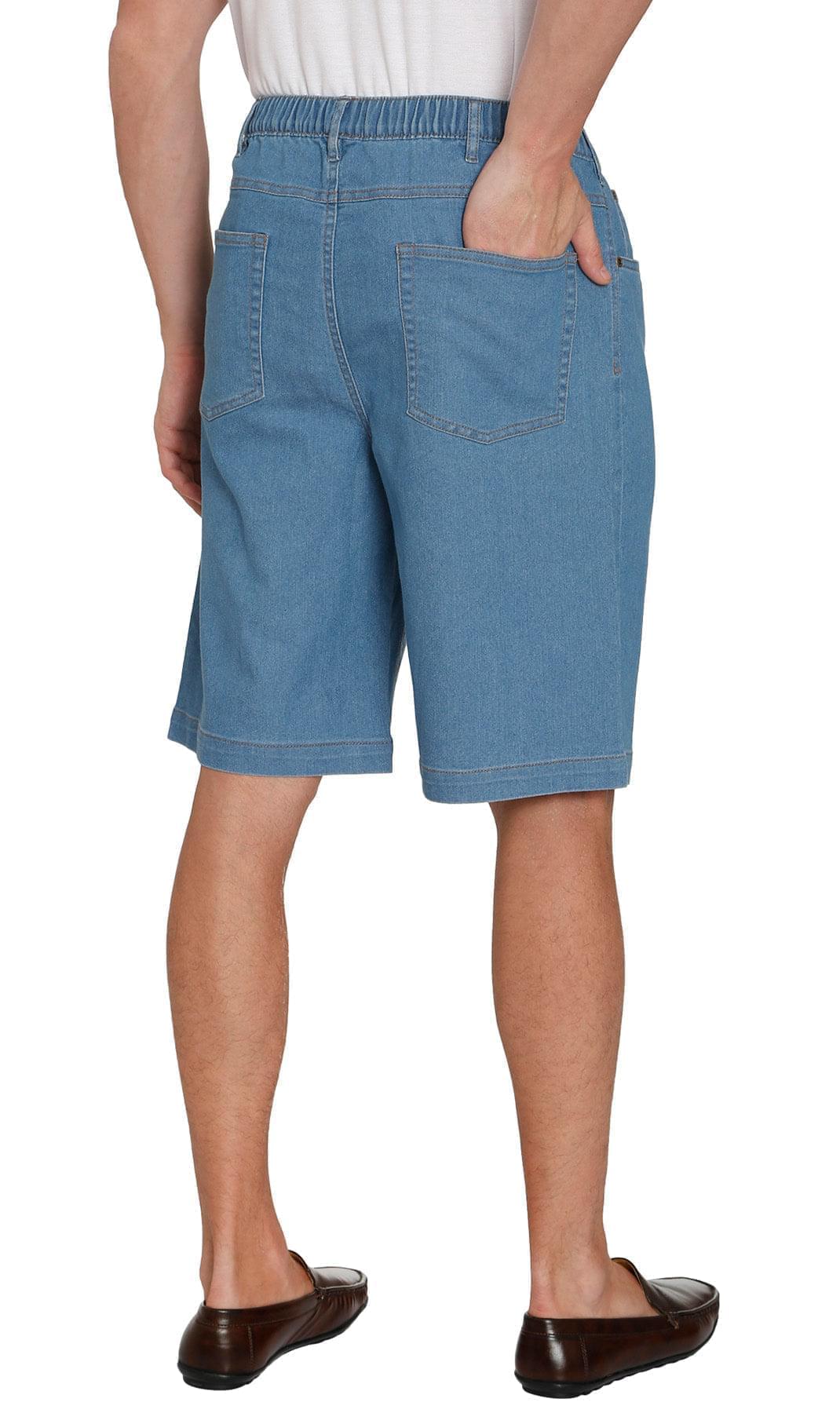 Men's Pull-On Stretch Denim and Twill Shorts — Elastic Waist No Zipper