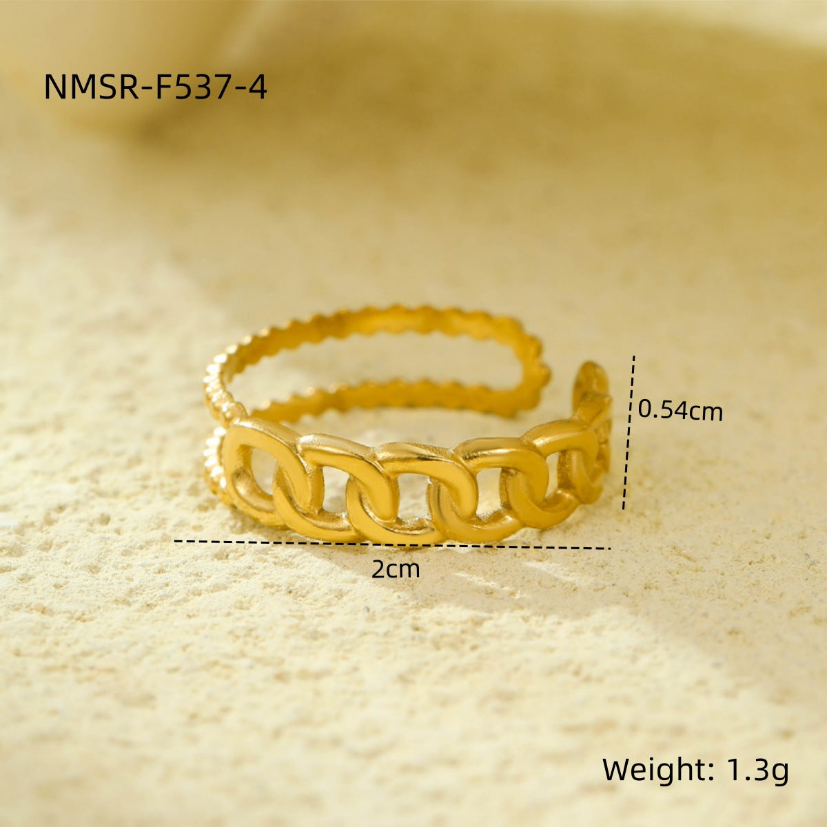 Stainless Steel Geometric Hollow Cutout Multi Layer Open Ring