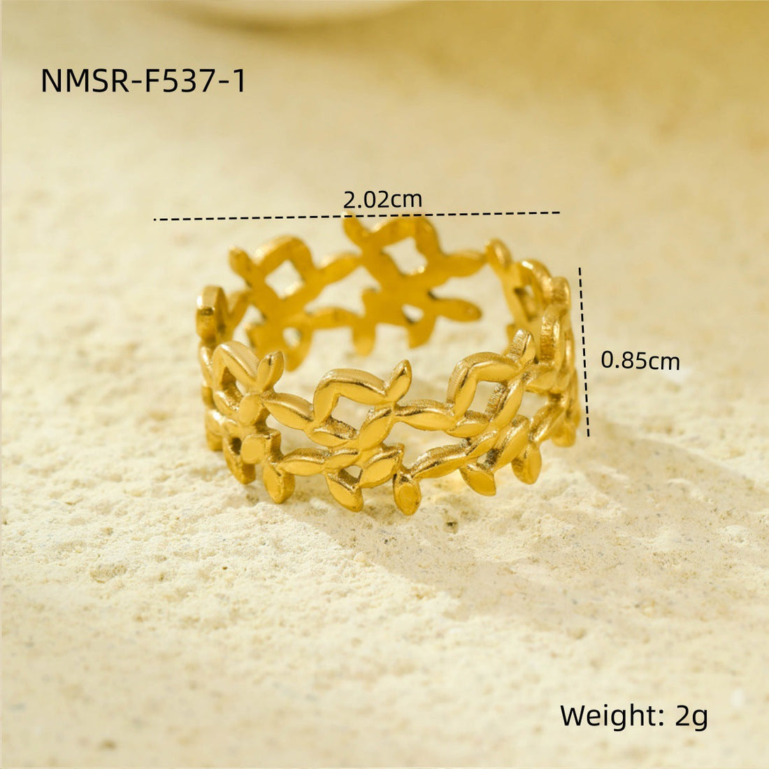 Stainless Steel Geometric Hollow Cutout Multi Layer Open Ring