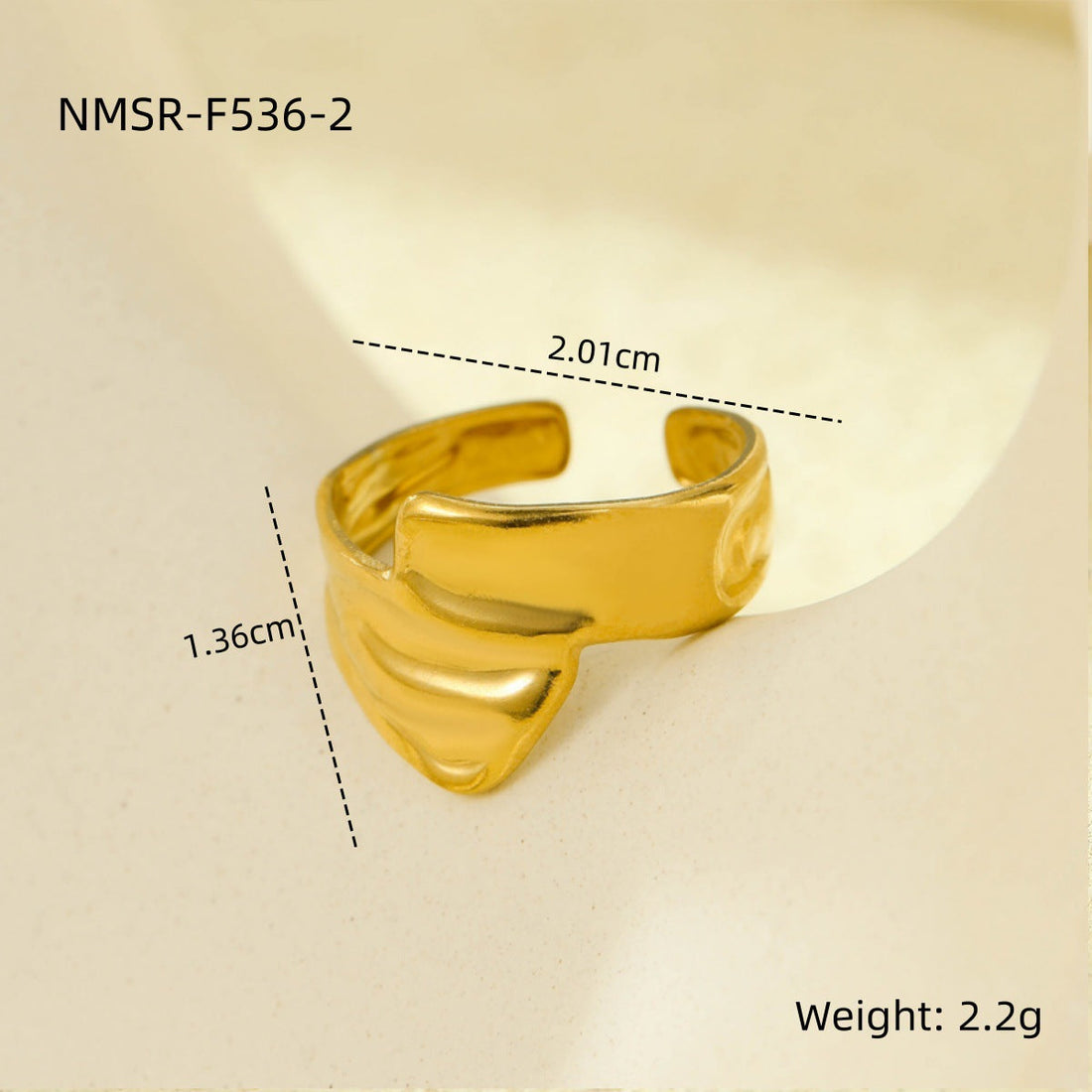 Stainless Steel Geometric Hollow Cutout Multi Layer Open Ring
