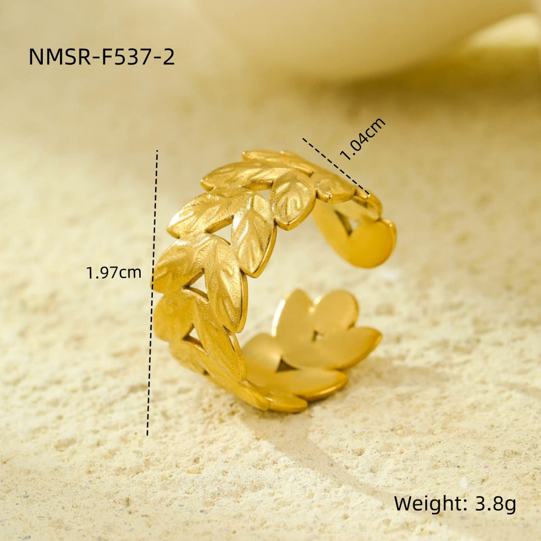 Stainless Steel Geometric Hollow Cutout Multi Layer Open Ring