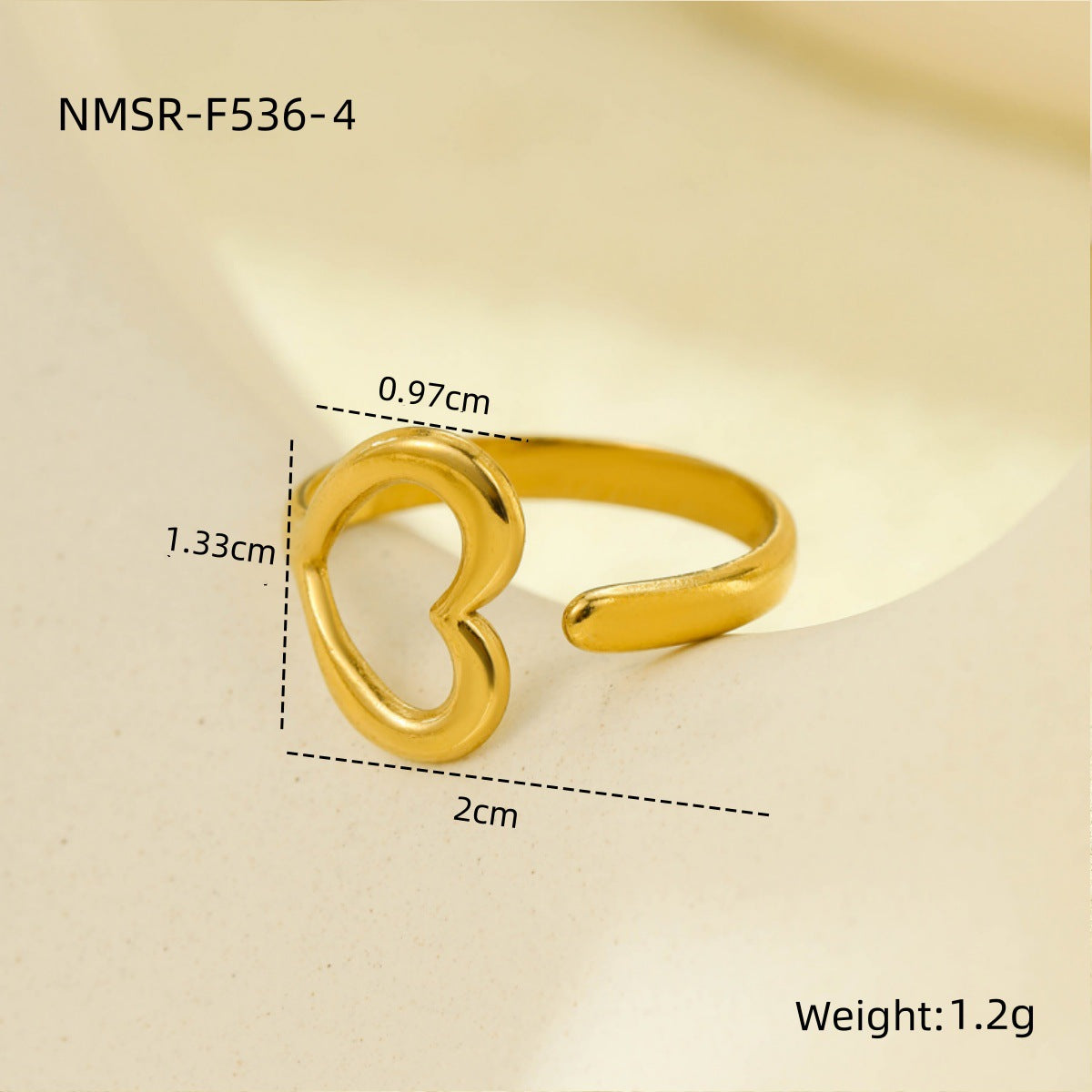 Stainless Steel Geometric Hollow Cutout Multi Layer Open Ring
