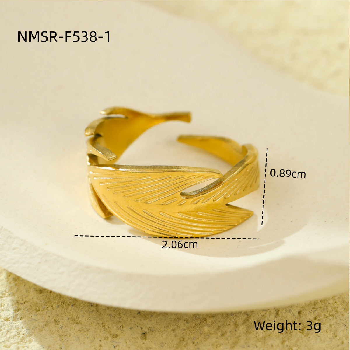 Stainless Steel Geometric Hollow Cutout Multi Layer Open Ring