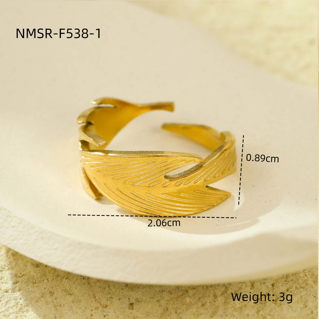Stainless Steel Geometric Hollow Cutout Multi Layer Open Ring