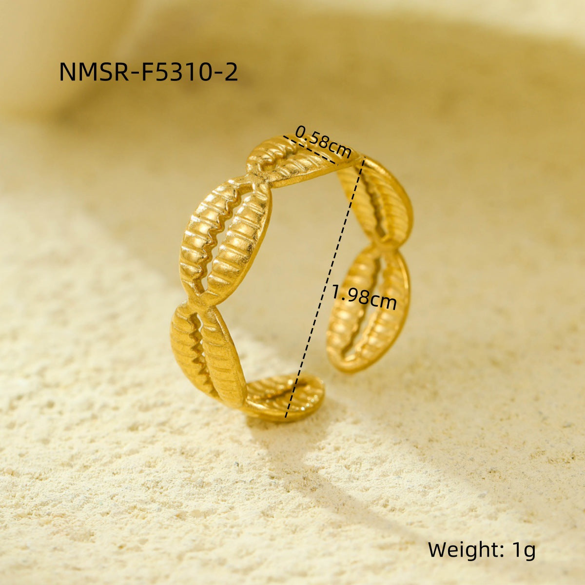 Stainless Steel Geometric Hollow Cutout Multi Layer Open Ring