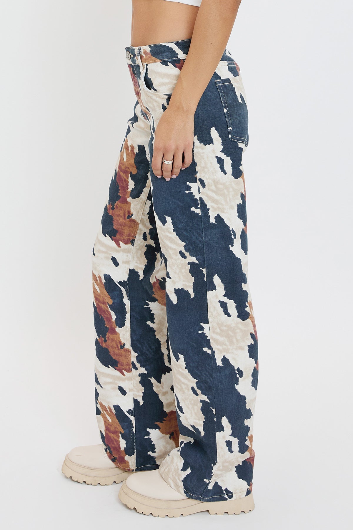Women's Britney Printed Wide Leg Jeans