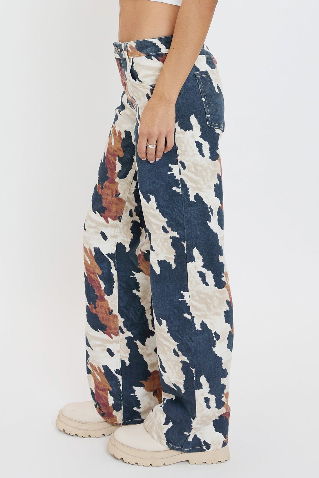 Women's Britney Printed Wide Leg Jeans