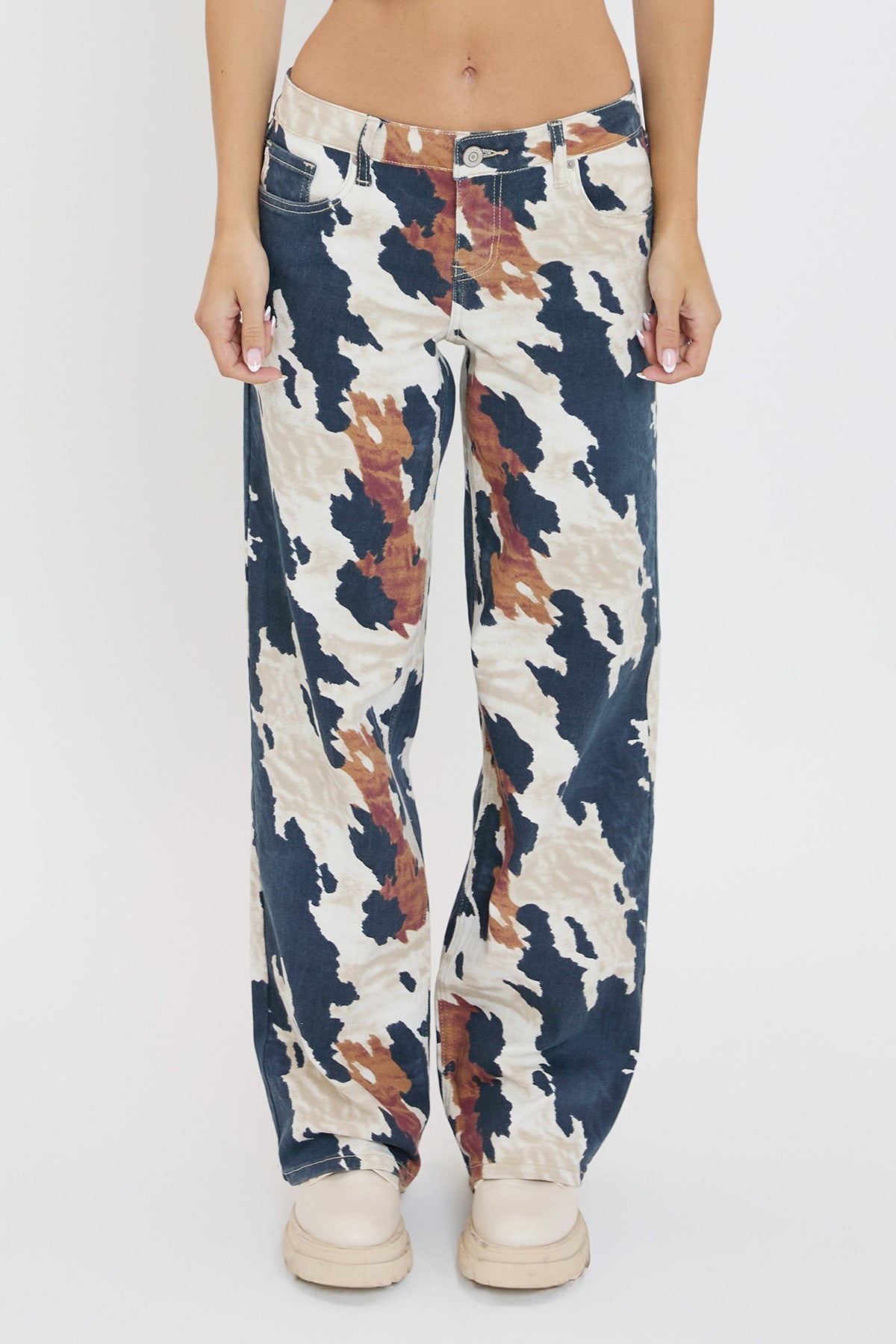 Women's Britney Printed Wide Leg Jeans