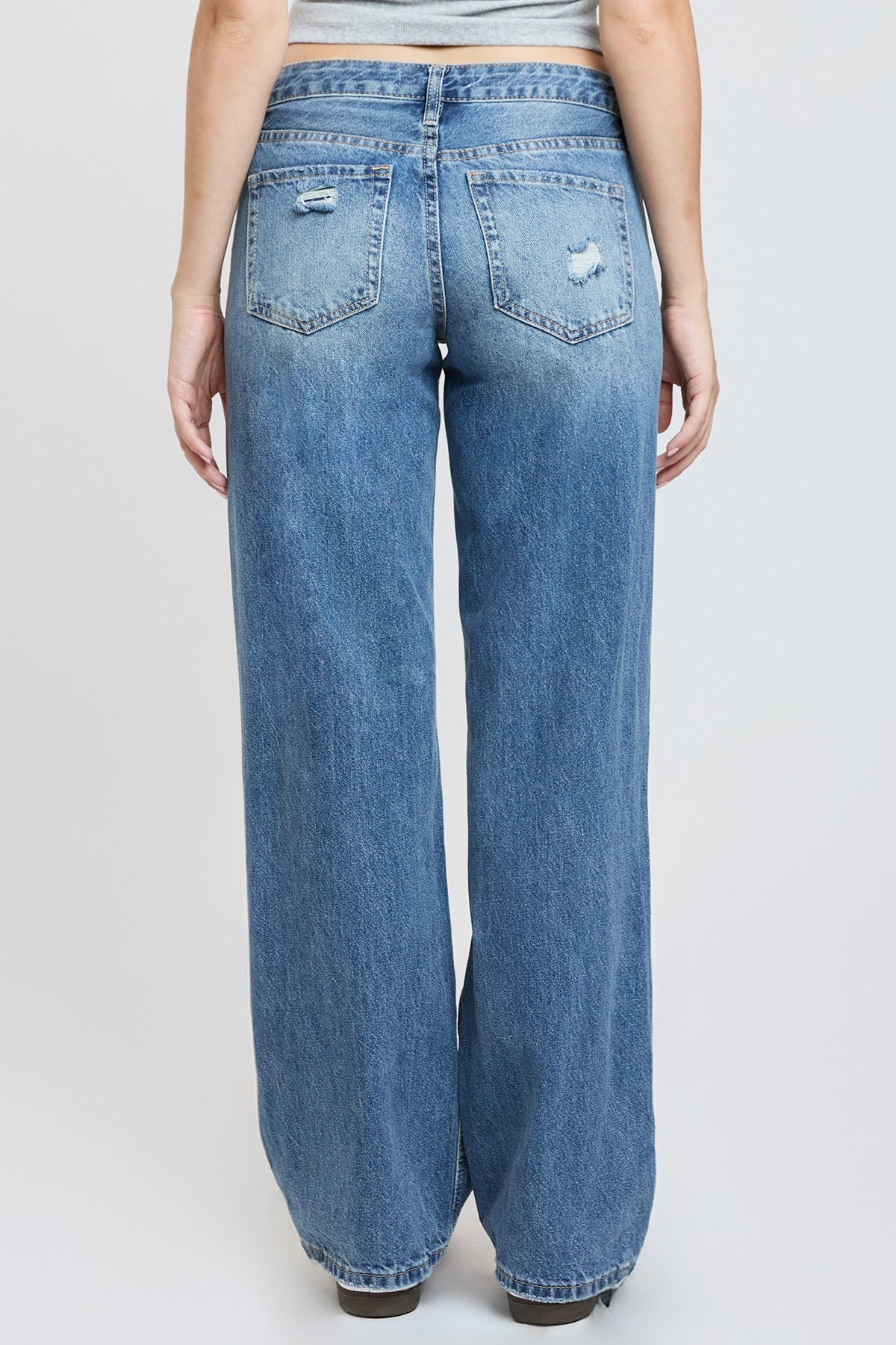 Women's Patchwork Wide Leg Jeans
