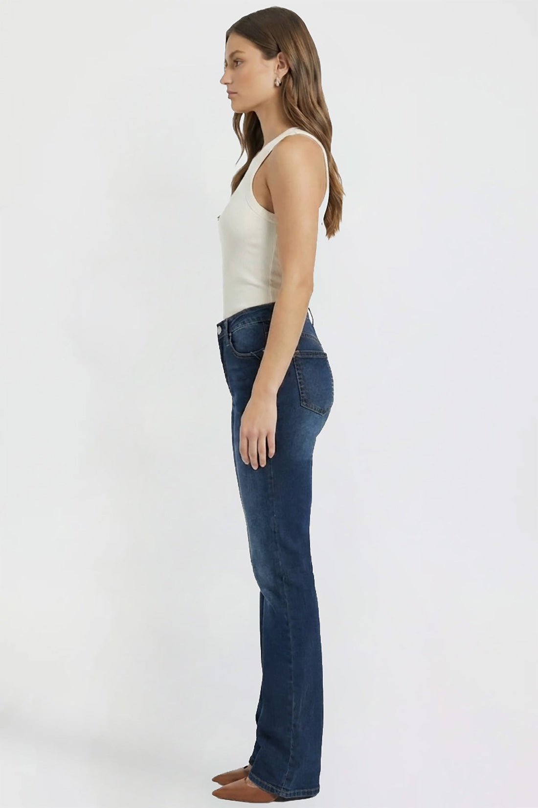 Women's Bootcut Jeans with Cross Hatch Detail
