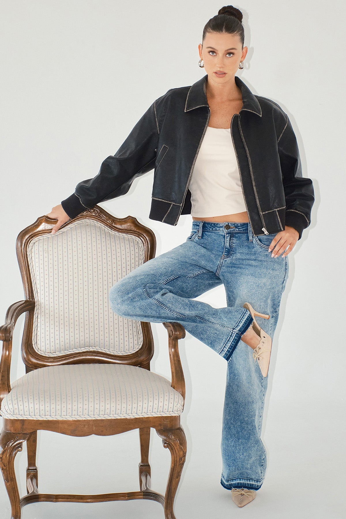 Women's Release Hem Wide Leg Jeans