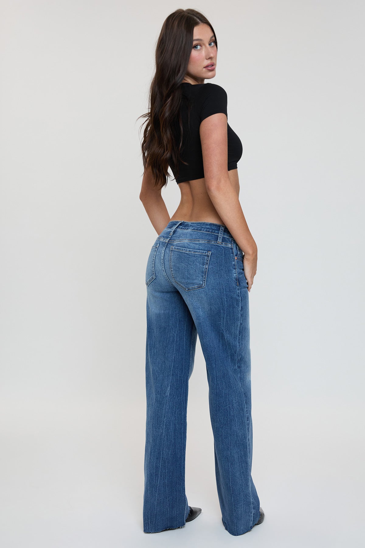 Women's Low Rise Wide Leg Jeans