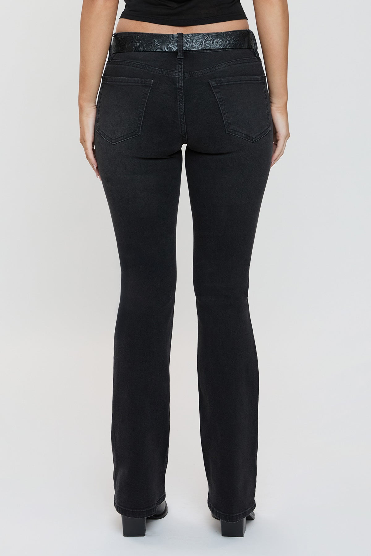 Women's Belted Bootcut Jeans
