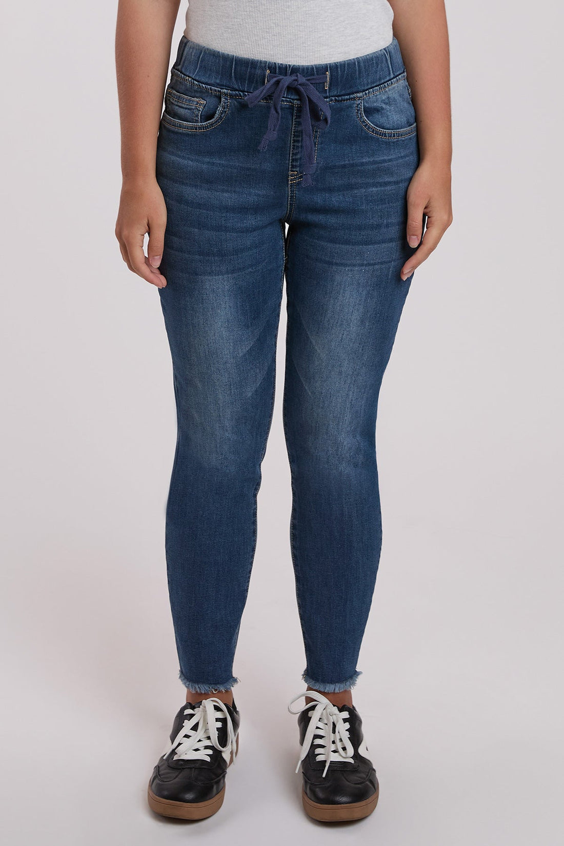 Women's Petite High Rise Denim Ankle Jogger