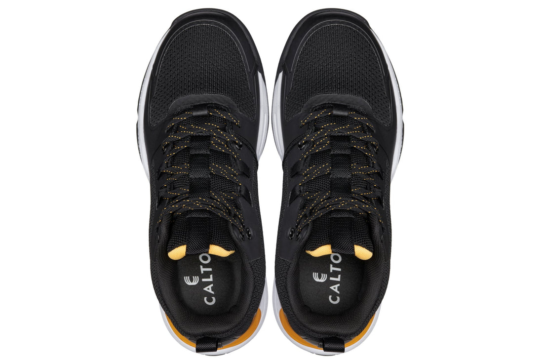 CALTO - Q391 - 3 Inches Taller (Black/Orange) - Basketball High-Top Sneakers
