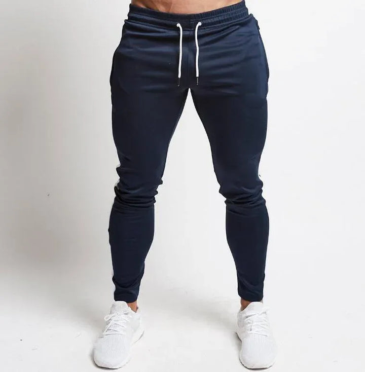 Men Style & Comfort Long Slim Fit Pants Elastic Waist Lace Up