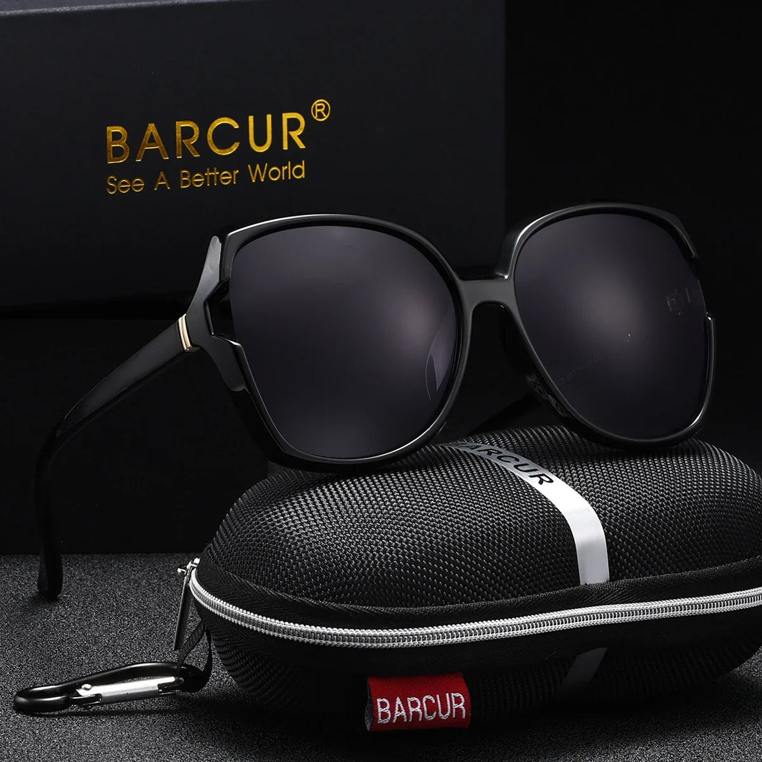 BARCUR Oversized Square Polarized Sunglasses for Women – Fashion Gradient Lens Summer Eyewear with UV400 Protection – Lightweight PC Comfortable Frame Trendy Street Style Shades for Summer Shopping Beach & Travel