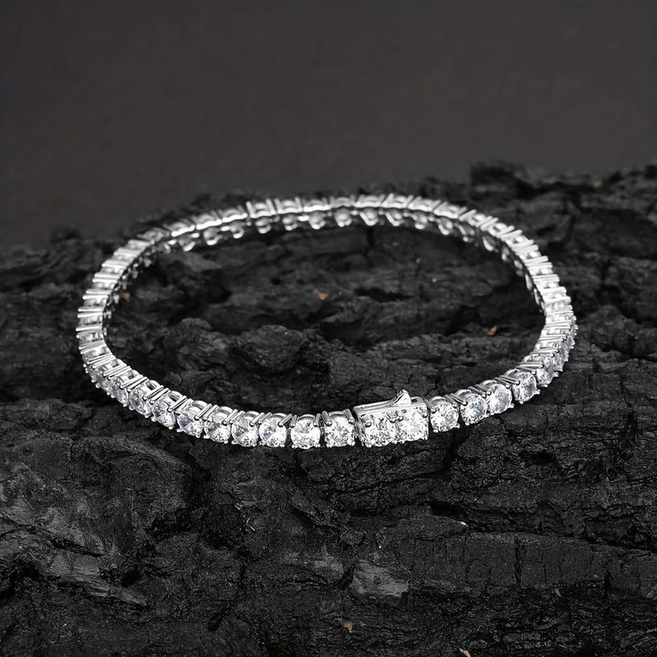 Real Moissanite Tennis Bracelets for Women Man 925 Sterling Silver Plated