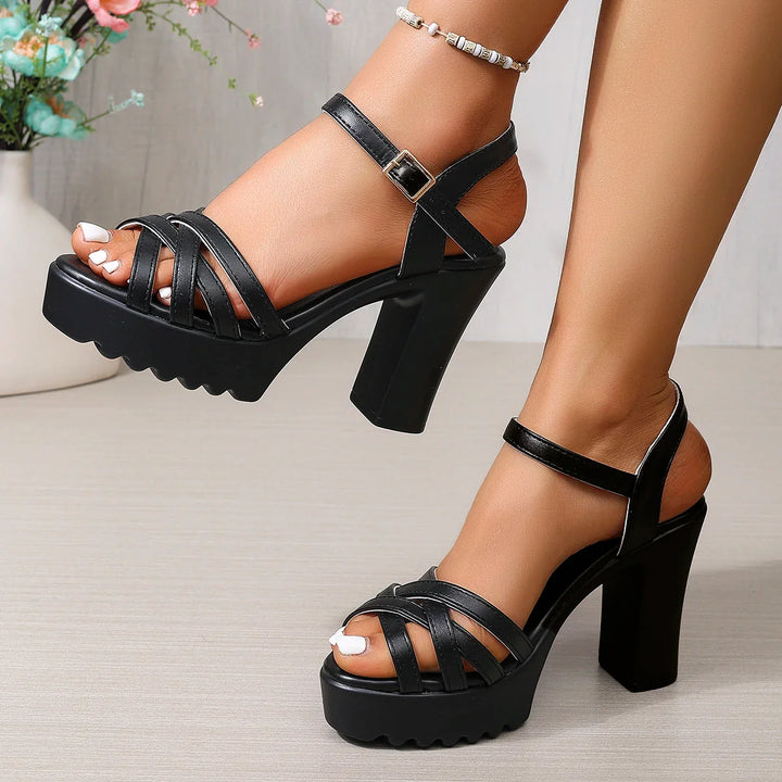 Vintage Rivet Decor Wedge Sandals for Women 2026 Summer High Heels Platform Sandals Woman Plus Size 43 Ankle Buckle Beach Shoes