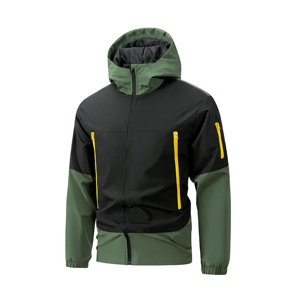Men Windproof Jacket – Hooded Sportswear for Outdoor Autumn & Winter