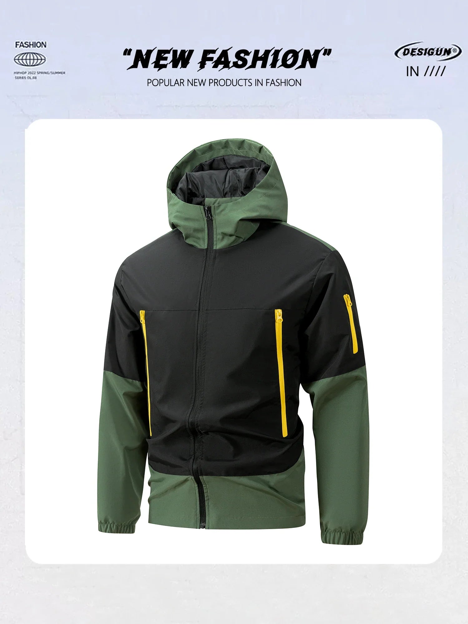 Men Windproof Jacket – Hooded Sportswear for Outdoor Autumn & Winter