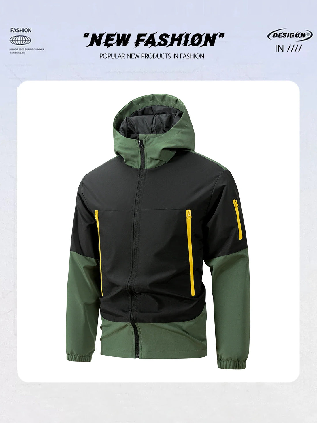 Men Windproof Jacket – Hooded Sportswear for Outdoor Autumn & Winter