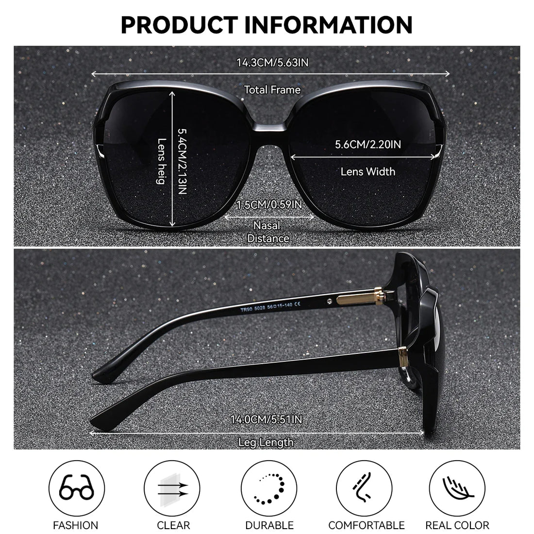 BARCUR Women’s Gradient Butterfly Frame Polarized Fashionable Sunglasses – Trendy Elegant Large PC Elliptical Design with UV400 Protection for Summer Travel Beach Shopping & Summer Style – White Gift Box Included